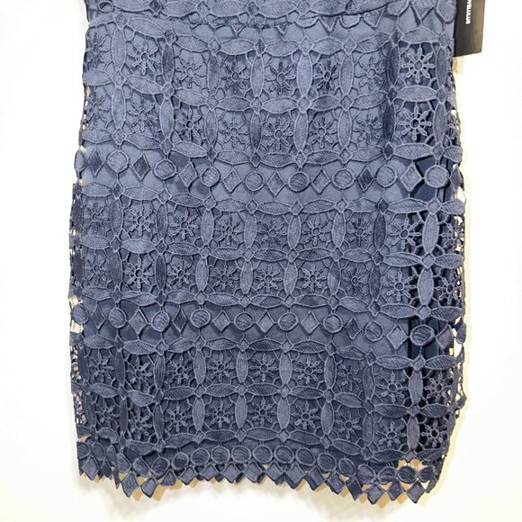 NWT Lulus M Navy Lace Cocktail Dress Sleeveless Sheath Party - Picture 5 of 7